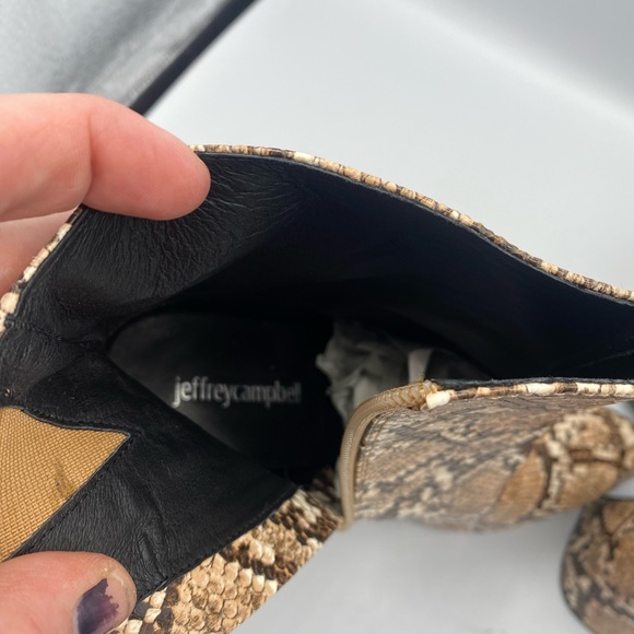 Jeffrey Campbell Dormant Chunky Platform Beige Snake Print Boots Size 9 NIB - Picture 14 of 16